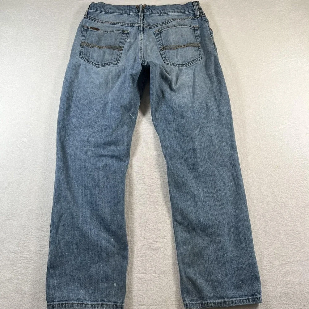 Ariat M2 Relaxed Boot Jeans Mens 32x30 Blue Light Wash Distressed Paint Denim